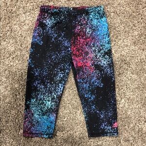 Adidas Kids' Colorful Black, Blue, and Pink Capri Leggings